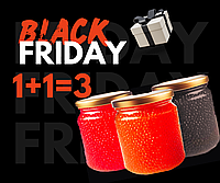 1+1=3 Ікра гобуши, лосося та осетра у подаруноу (1.5кг)