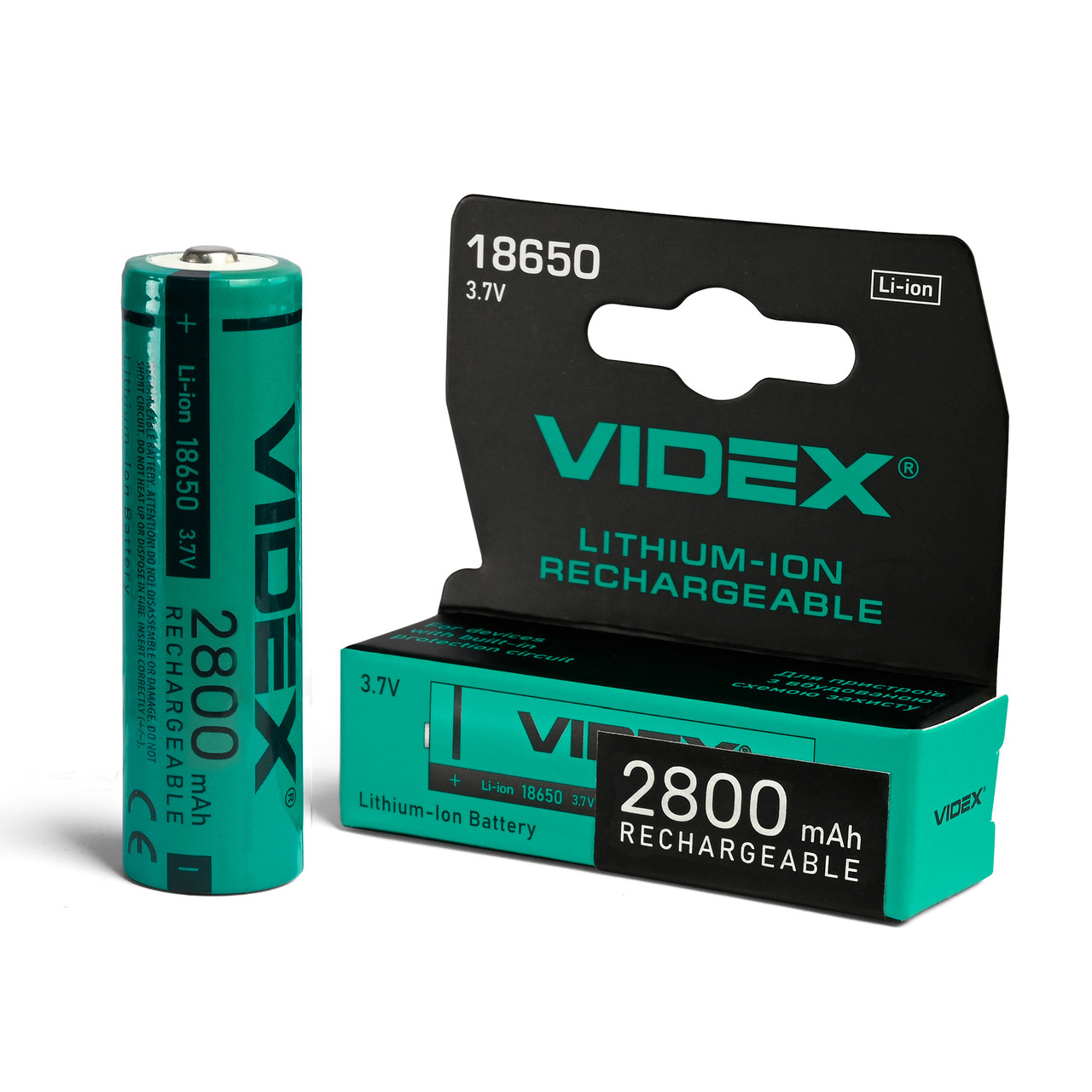 Акумулятор Videx літій-іонний 18650 (без захисту) 2800mAh color box/1шт, фото 1