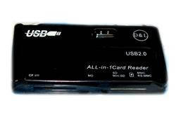 Картрідер DL-JB016; USB; SD/MMC/RS MMC/SD/MS/M2/CF; зовнішній