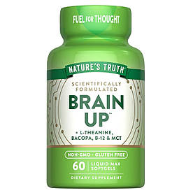 Для мозку Nature's Truth Brain UP with L-Theanine, Bacopa, B-12, MCT, 60 рідких капсул
