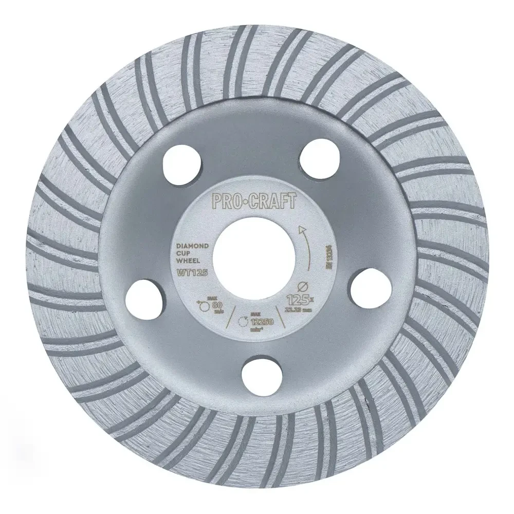 Диск для шліфування бетону 125×5.0×22.23 мм, турбо Procraft WT125
