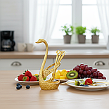 Набір десертних вилочок Swan Gold Sakura 6 шт з підставкою, фото 2