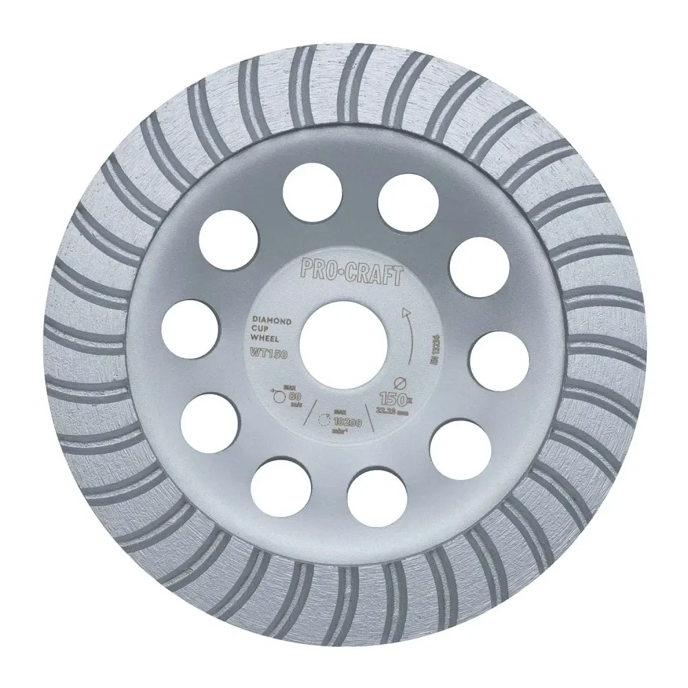 Диск для шліфування бетону 150×5.0×22.23 мм, турбо Procraft WT150