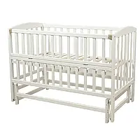 Ліжечко дитяче Goydalka VALERI з відкидною боковиною/підшипниками з матрацом 600х1200 мм Білий (1В216-7-1,2,3Р)