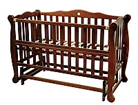 Ліжечко дитяче Goydalka NATALI з відкидною боковиною/з підшипниками 600х1200 мм Горіховий (1В37-7-1,2,3.горіх)