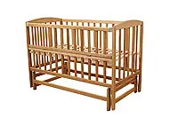 Ліжечко дитяче Goydalka VALERI з відкидною боковиною/підшипниками з матрацом 600х1200 мм Бук (1В216-7-1,2,3Р)