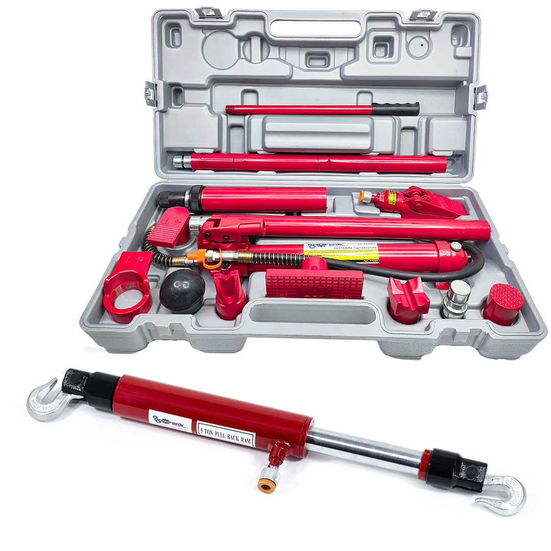 Набір інструмента 2в1 (комплект розтяжок гідравлічних 10 т + стяжка гідравлічна 10 т рухомий гак) Profline 97060-201