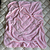 Плед дитячий велюровий 140х110 см Рожевий (П4К-post-kid-pled-001-02)