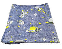 Плед дитячий флісовий Казкова галактика 2 світиться в темряві 110х100 см