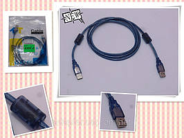 Кабель TT0305.1 USB2.0 Aplug/Aplug (AMAM); 1.5м; 2 фільтри; прозор.