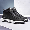 Зимові чоловічі шкіряні черевики, кросівки чорні утеплені з натурального нубука на хутрі на зиму для чоловіків, розмір 40-45, фото 2