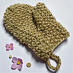 Мочалка лляна ручної в'язки Рукавиця № 33