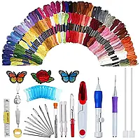 Набір ниток для вишивання муліне 137 предметів, нитки муліне, інструменти для рукоділля