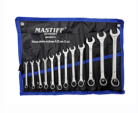 Набір комбінованих ключів на полотні Mastiff Economy 6-22 мм, 12 шт. MFE62212