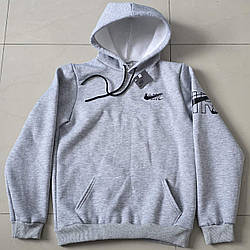 Сірий теплий джемпер з капюшоном "Юніор" для дівчинки та хлопчика Розміри: 11-16 років (36040-1)