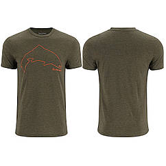 Футболка Simms Trout Outline T-Shirt Loden Heather L (13519-1274-40)