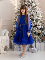 Яскрава синя нарядна сукня для дівчинки "Ляля" (122-146р)