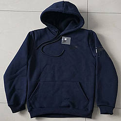 Темно-синій спортивний батнік- худі з капюшоном "Юніор" для хлопчика та дівчинки Розміри: 1-2, 3-4, 5-6, 7-8 років (36040-4)