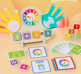 Математична дошка C 75292 двосторонні кубики з цифрами, годинник із рухомими стрілками