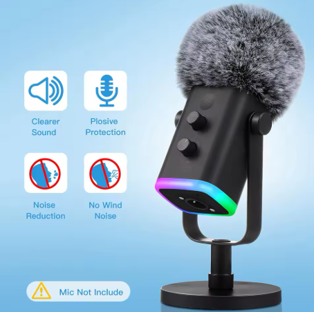 Хутряний вітрозахист фільтр Razer Seiren V2 X Seiren mini HyperX Quadcast SoloCast Короткий Ворс, фото 1