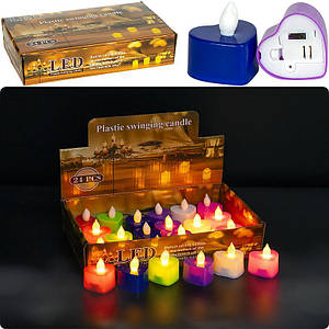 Свічка LED у формі серця 3 см, тепле біле світіння (CX-19), 1/24