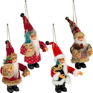 Іграшка новорічна Санта Клаус, 15 см, підвісна (СХ-12)