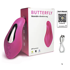 Вібратор на дистанційному керуванні BUTTERFLY, силіконовий, водонепроникний, рожевий