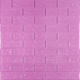 3д панелі самоклейка під цеглу, самоклеючі 3D панелі на стіну 700x770x3 мм, Світло-фіолетовий (015-3)