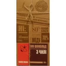 Шоколад на меду з чилі 1-ша Мануфактура справжнього шоколаду, 100 г, фото 1