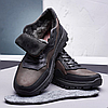 Зимові чоловічі шкіряні черевики, кросівки коричневі утеплені з натуральної шкіри на хутрі на зиму для чоловіків, розмір 40-45, фото 7