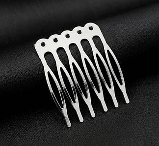 Гребінь / Заготовка / 5 зубчиків / 2,4*3,8 см / Срібний