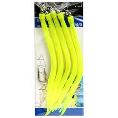 Морський монтаж Fladen Rubber Mac 5pcs size 9/0 Yellow (17-819-90)