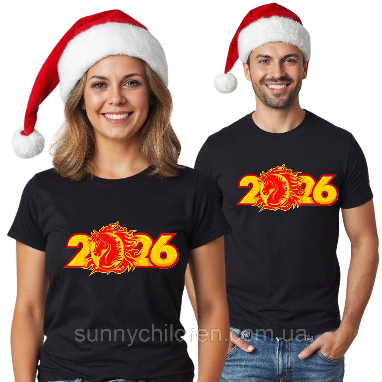Футболка 2026 - Рік Вогняного Коня 🔥 стильний новорічний принт