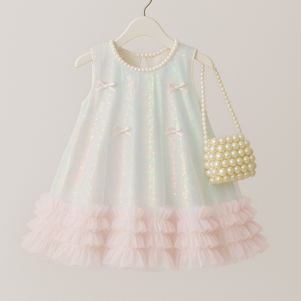 Пишна святкова сукня для дівчинки, плаття з перлинним оздобленням та сумочкою (RB10), фото 1