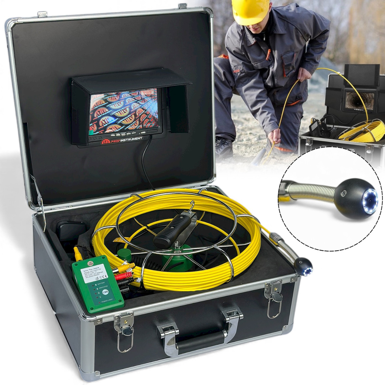 Ендоскоп відеодіагностика труб DALI D20 (20 м). Інспекція труб, фото 1