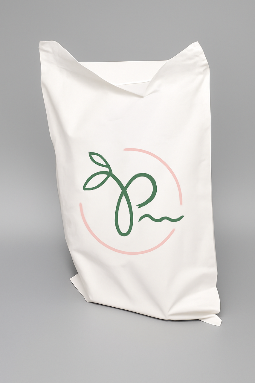 Пакет 20х35 см білий фасувальний з логотипом брендований Індивідуальне виготовлення на замовлення 100 шт, фото 1