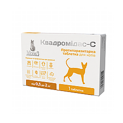 Протипаразитарні таблетки Modes Квадромідас-C (для котів вагою 0,5-2 кг.) 1 таб.