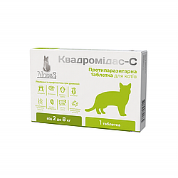 Протипаразитарні таблетки Modes Квадромідас-C (для котів вагою 2-8 кг.) 1 таб.