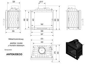 Каминна топка KRATKI ANTEK 10 DECO, фото 3