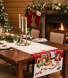 Доріжка на стіл Новорічна, 45x180 см., гобелен з золотим люрексом HOGAR, фото 2