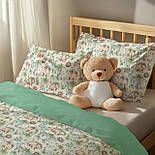 Сатин digital "Діно " в пальмах з гніздами, айворі тло No SKD-160-082, фото 7