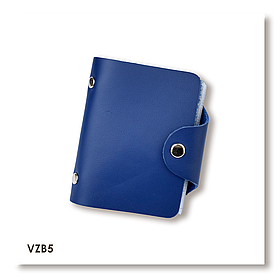 Синя базова шкіряна візитниця