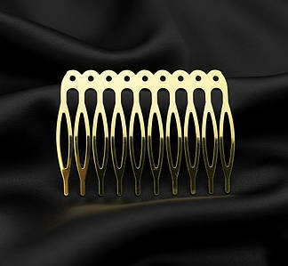 Гребінь / Заготовка / 10 зубчиків / 5*3,8 см / Золотий