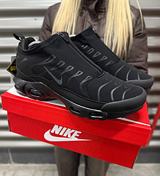 ТЕРМО кросівки Nike Air Max Tn Plus Black чорно-сірі чоловічі зимові Найк Аір Макс Плюс ТН теплі осінь зима