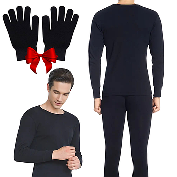 Комплект термобілизни до -25°C, розмір S-3XL + Подарунок Рукавиці сенсорні / Зимова термобілизна для чоловіків / Термокомплект