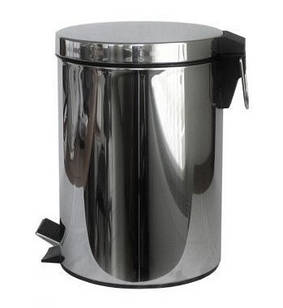 Відро для сміття Feniks 5L хромоване з педаллю і пластиковим відром всередині