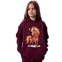 Утеплене новорічне худі з конячкою