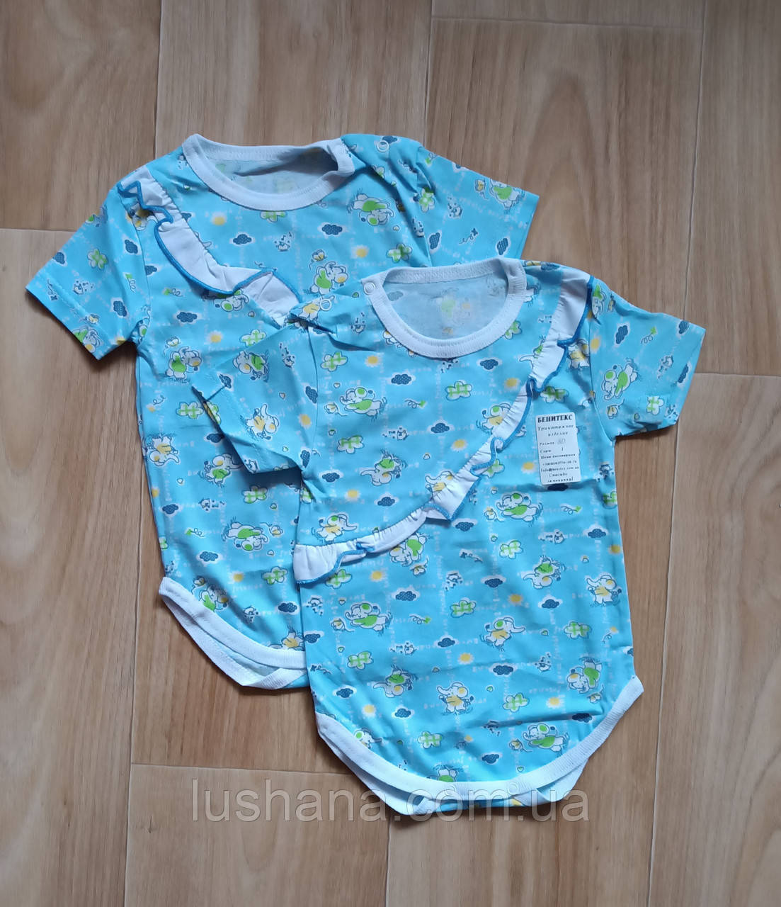 Боді футболки на дівчинку / набір 2 шт. / рюші / р.80 / 9-12 міс., фото 1