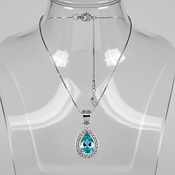 Апатит срібне кольє, 0205ПА