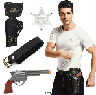 Набір ковбоя 4 предмети: револьвер зі звуком, кобура, значок Шерифа, ремінь